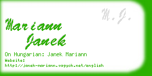 mariann janek business card